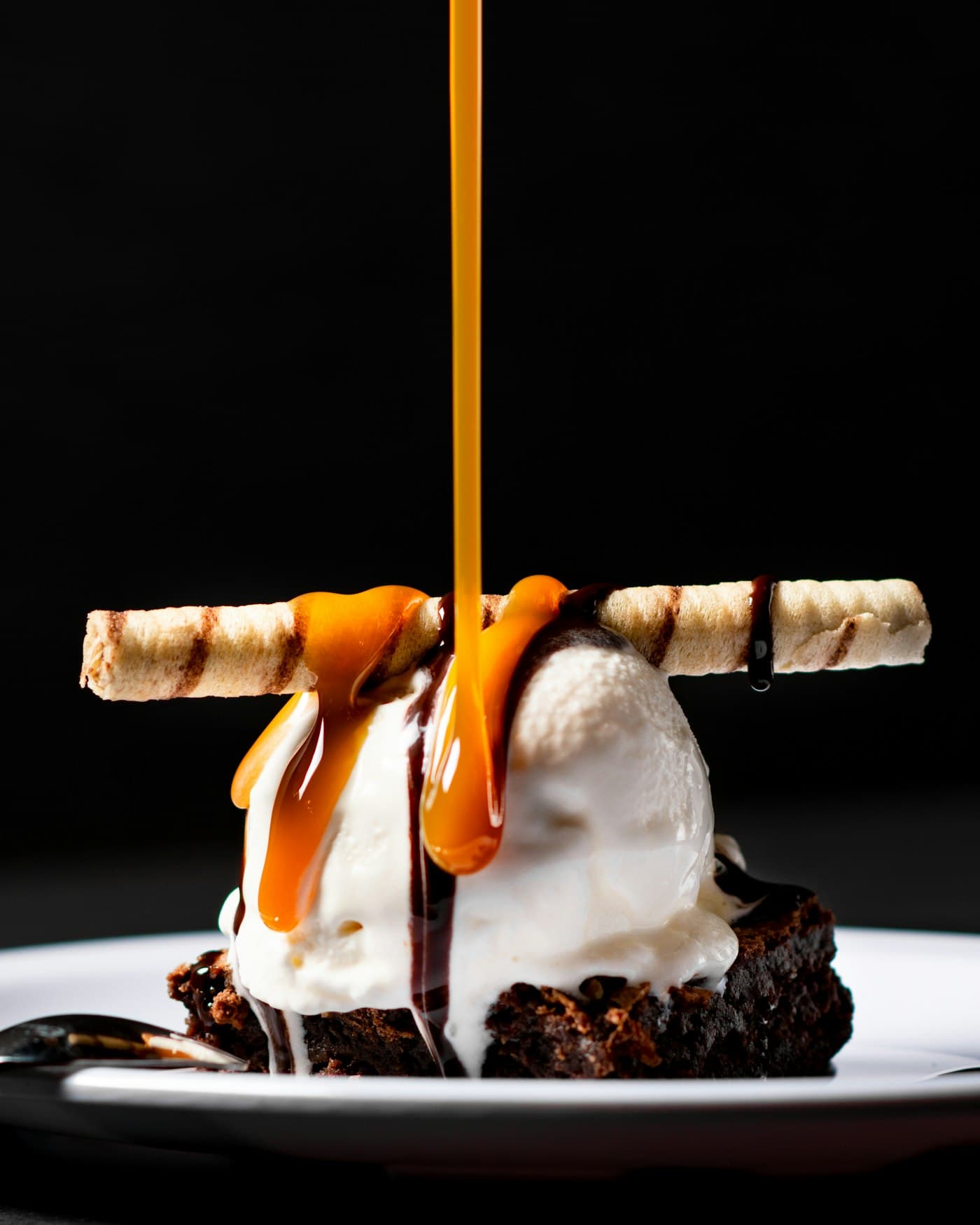 Brownie glacé au caramel